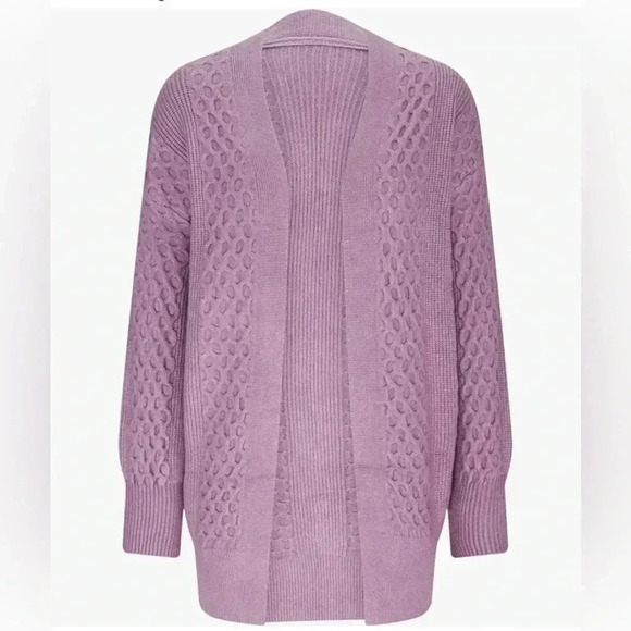 Maison Mascallier Long Pink Sweater Cardigan Long Sleeve Women’s Plus Sz 2XL - Picture 3 of 6